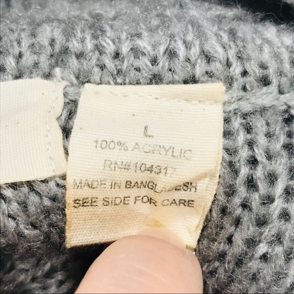 Allison Brittany Cowl Neck Sweater, Gray, Large - Picture 5 of 7